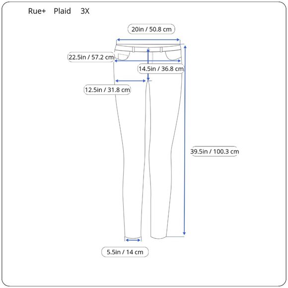 Rue+ 3X Cotton/Polyester Plaid Women’s Zip Up Pants | Stylish Plus-Size Pants - Picture 2 of 13